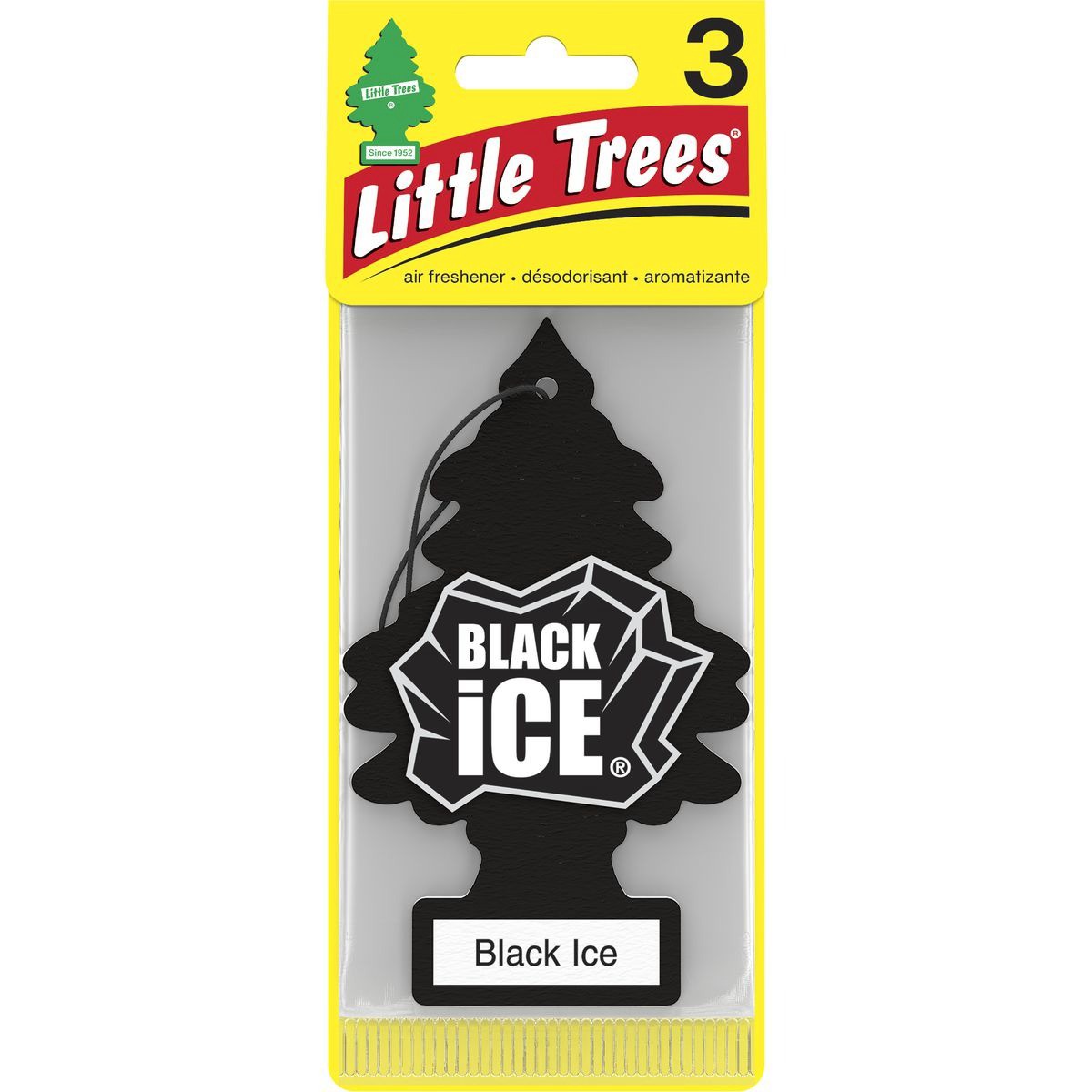 Little Trees Car Air Freshener - Black Ice 3pk - U3S-32055 Auto