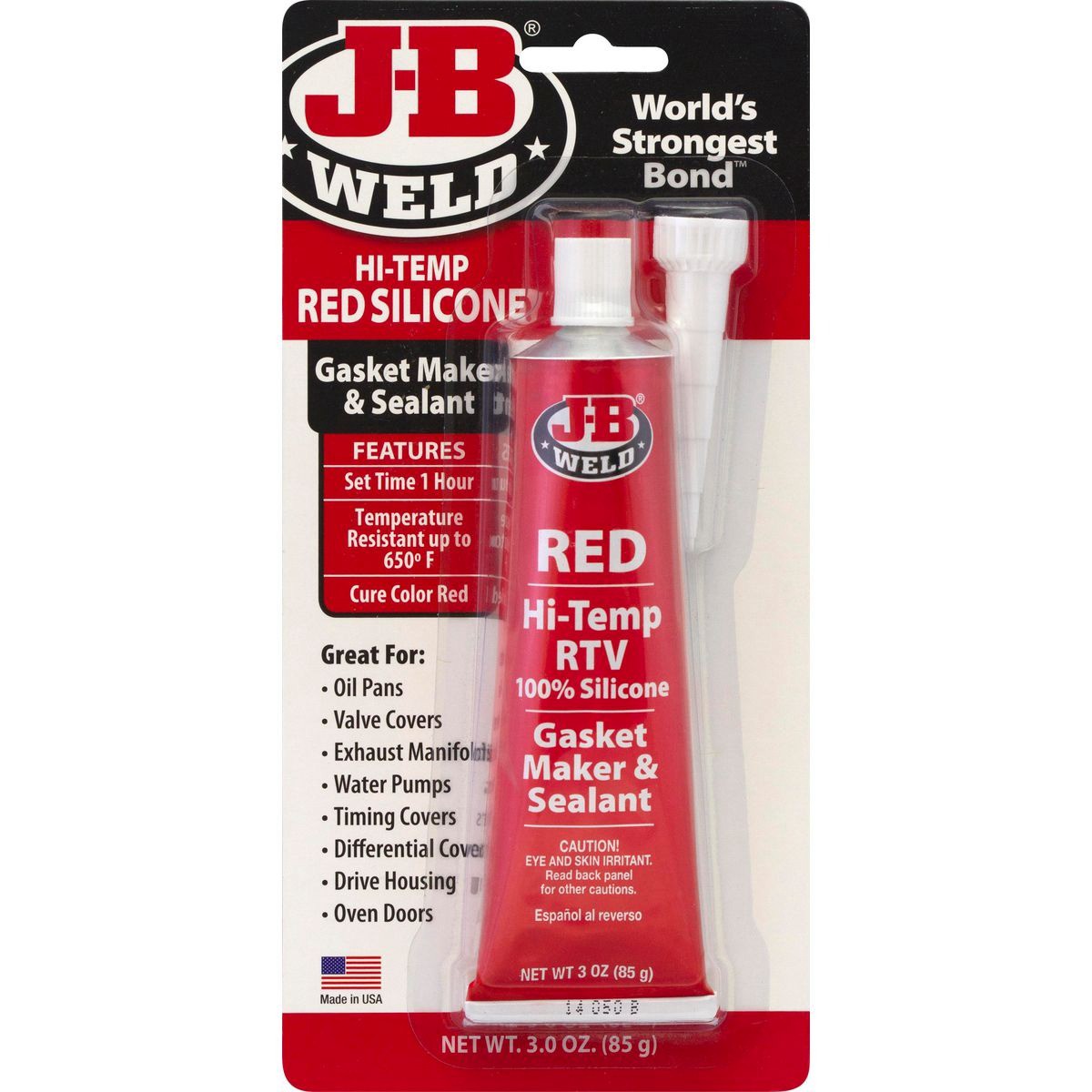 JB Weld High Temp Red Silicone 85g - 31314 Auto