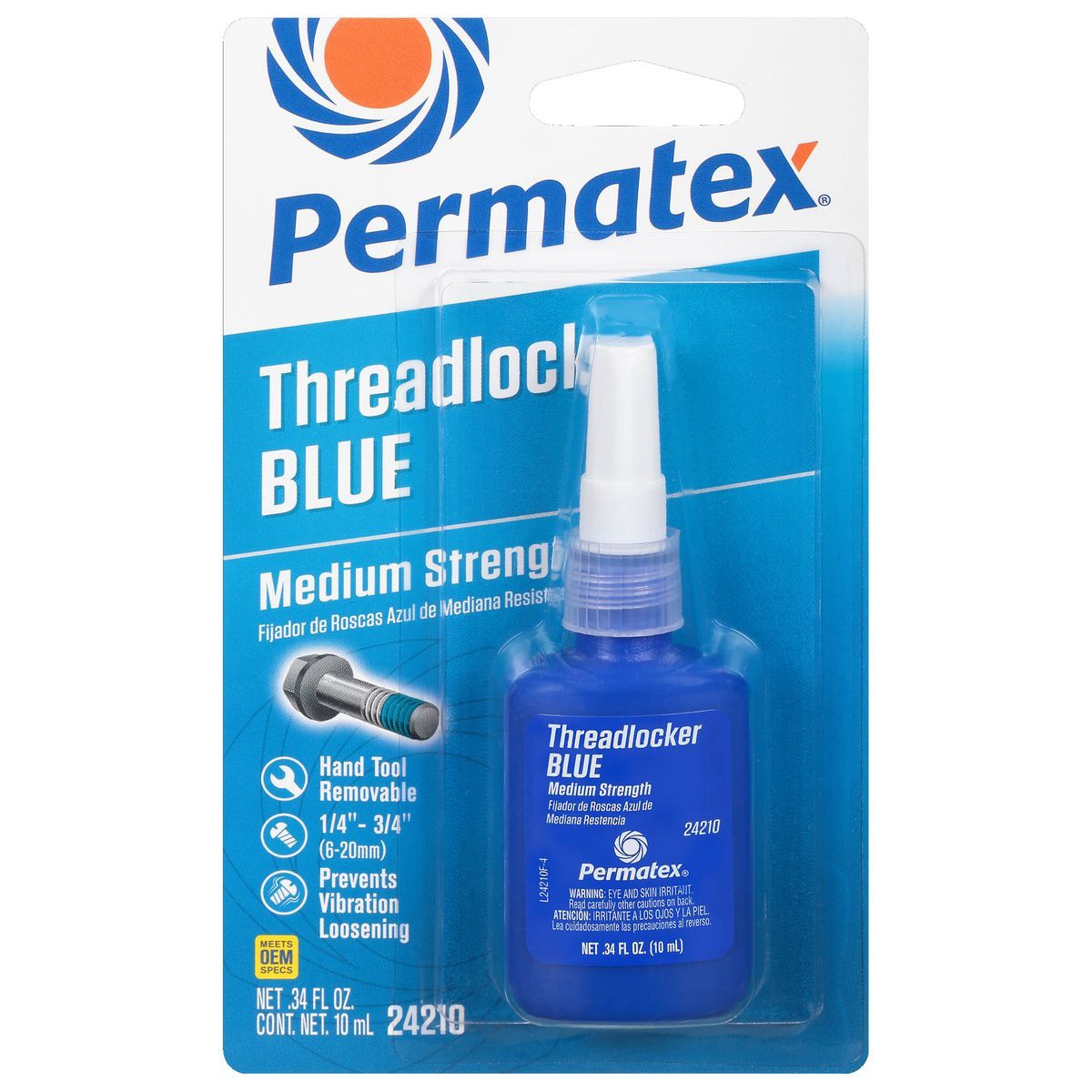 Permatex Medium Strength Threadlocker Blue 10ml - PX24210 Door Hardware