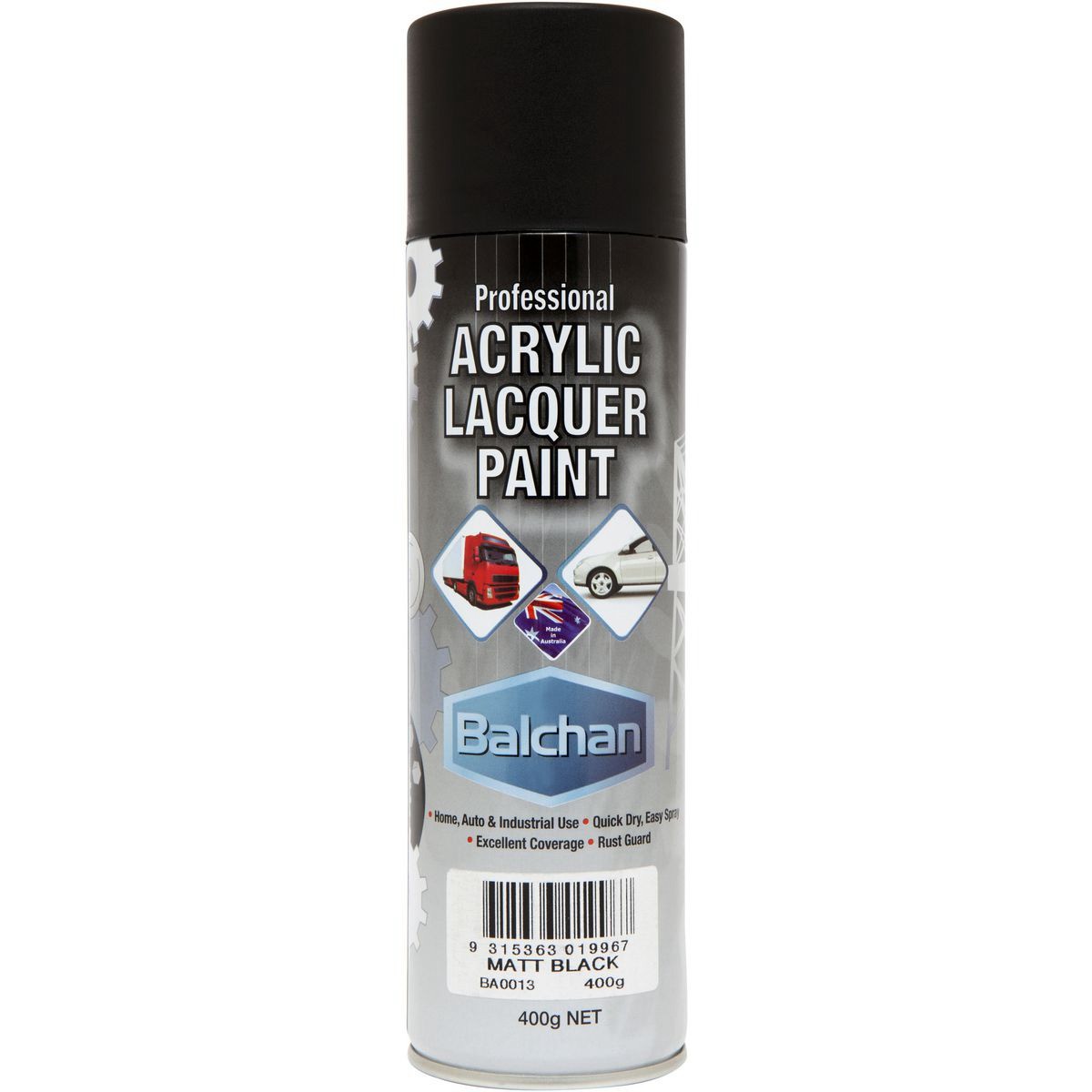 Balchan Acrylic Matt Black 400g - BACRYL013 Auto
