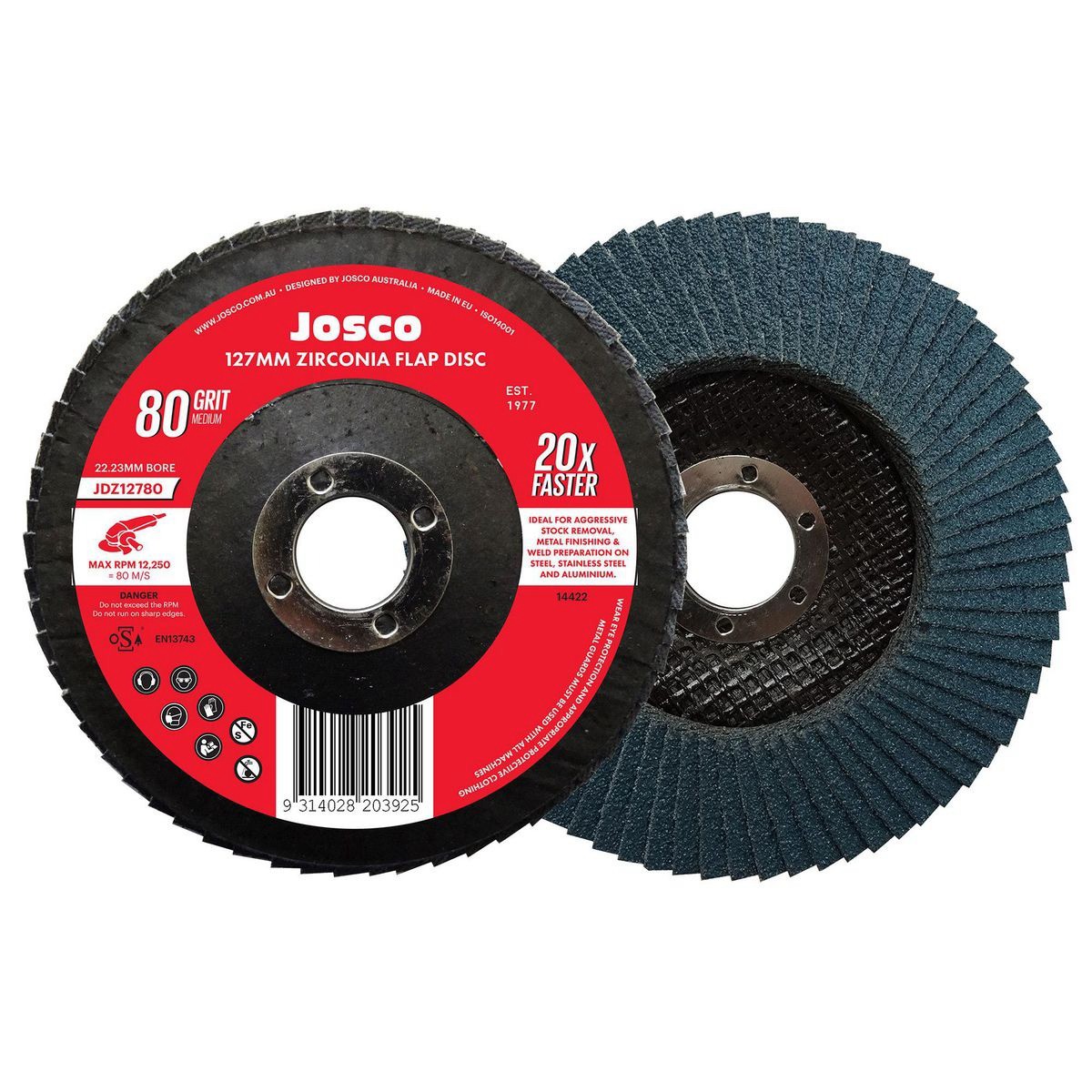 Josco Flap Disc 127mm 80g Zirconia - JDZ12780 Auto
