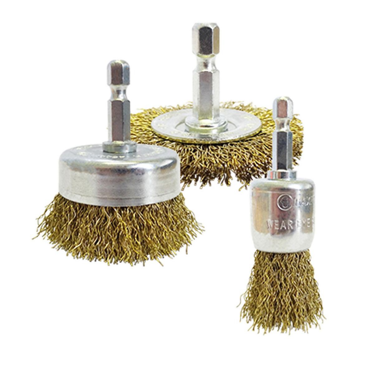Josco Brush Kit CR 3pce 6.3 Hex Spindle 0.30 BC - BRUKIT3 Auto