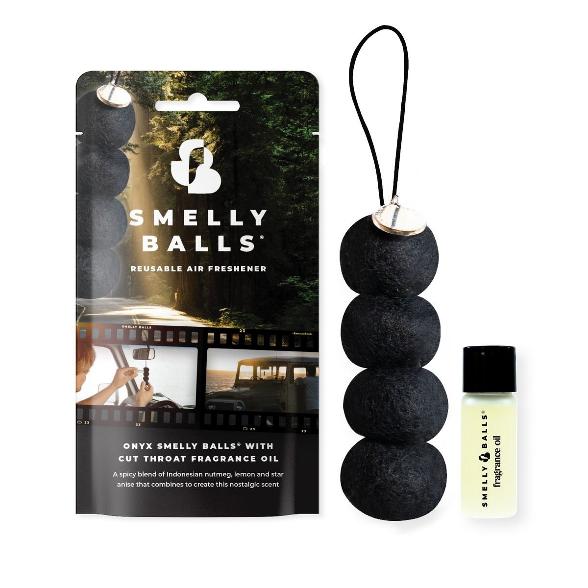 Smelly Balls Car Air Freshener Onyx - Cut Throat 5ml Set Pouch - ARSBSOXCT Auto