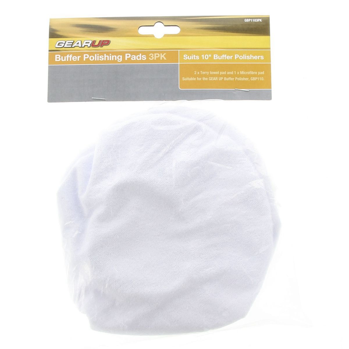 Gear Up 10in 250mm Buffer Polishing Pads - 3Pk - GBP1103PK 4WD Brake Parts