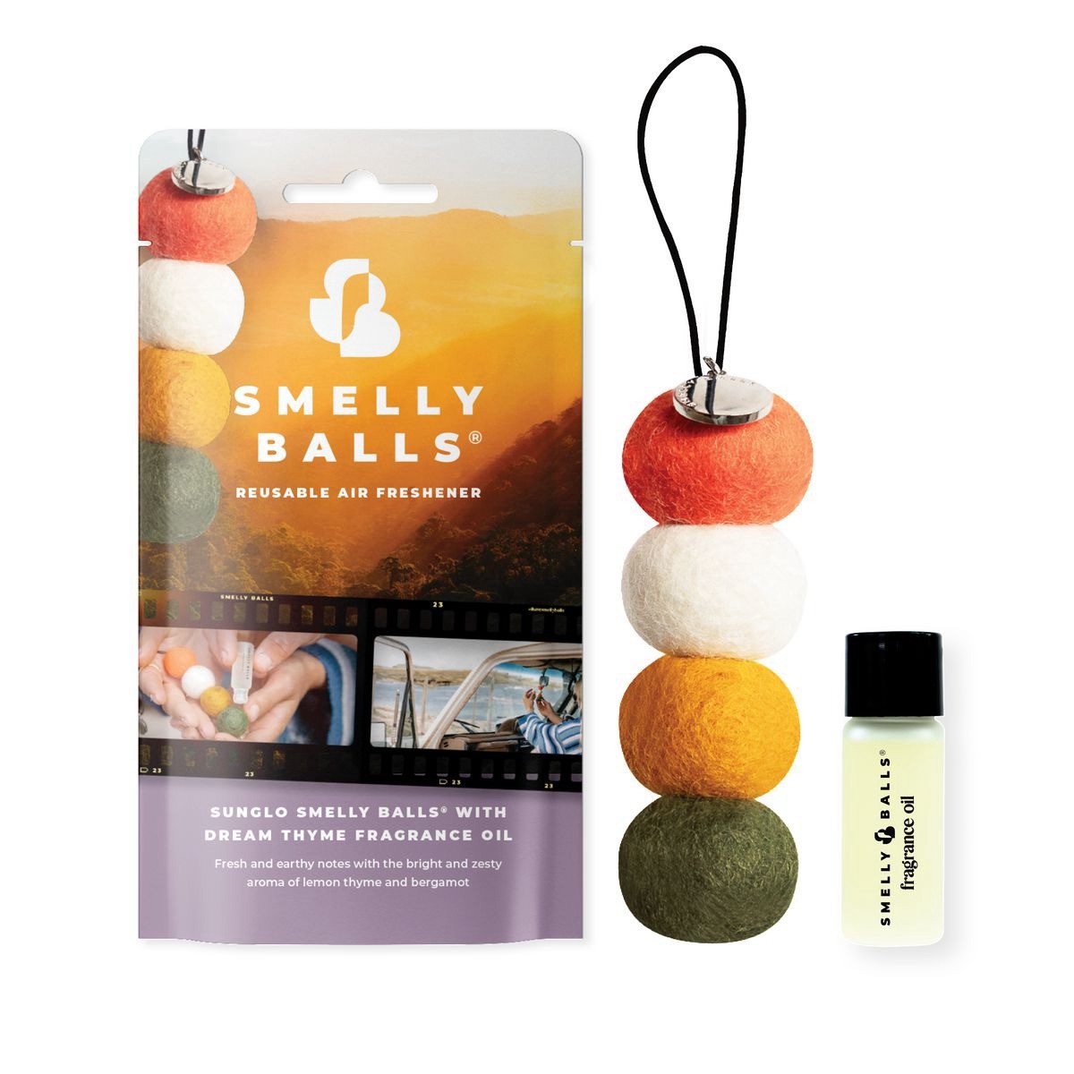 Smelly Balls Car Air Freshener Sunglo - Dream Thyme 5ml Set Pouch - ARSBSSGNT