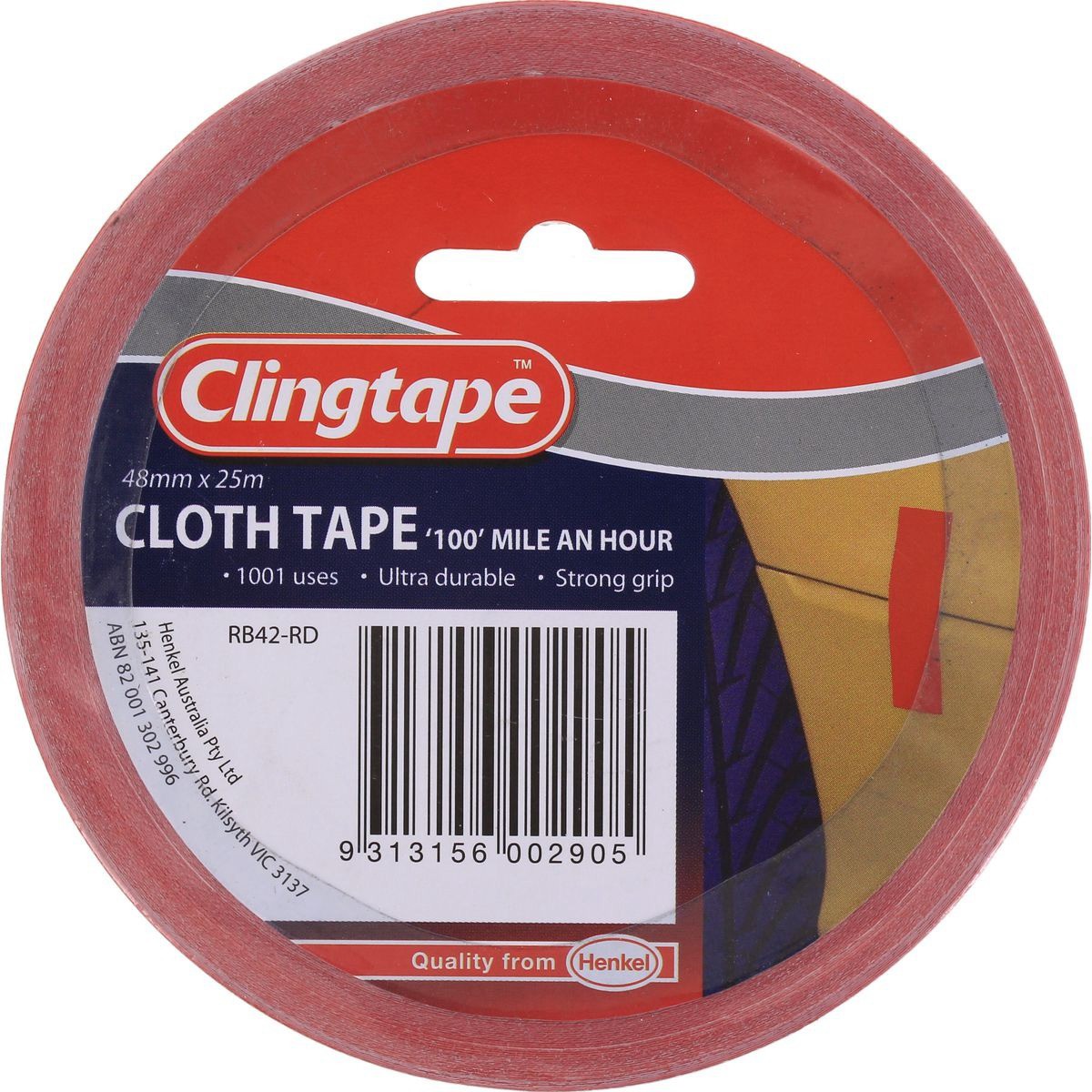 Clingtape Cloth Tape Red 48mm x 25m - 745334 4WD Brake Parts Workshop Tool