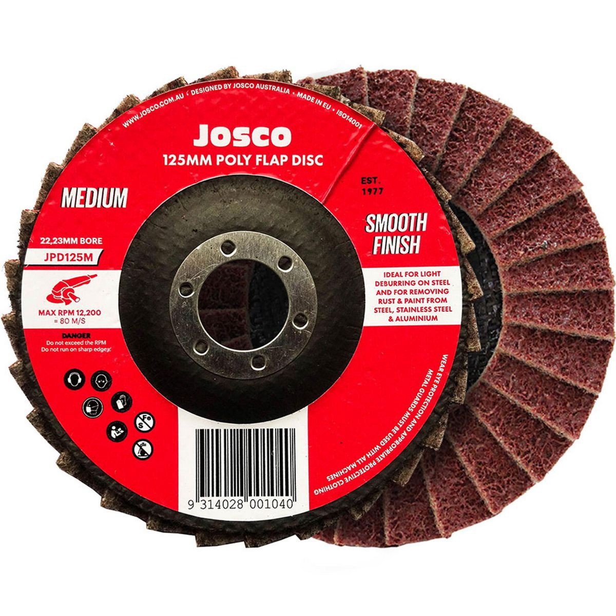Josco Poly Flap Disc 125mm Medium - JPD125M Auto