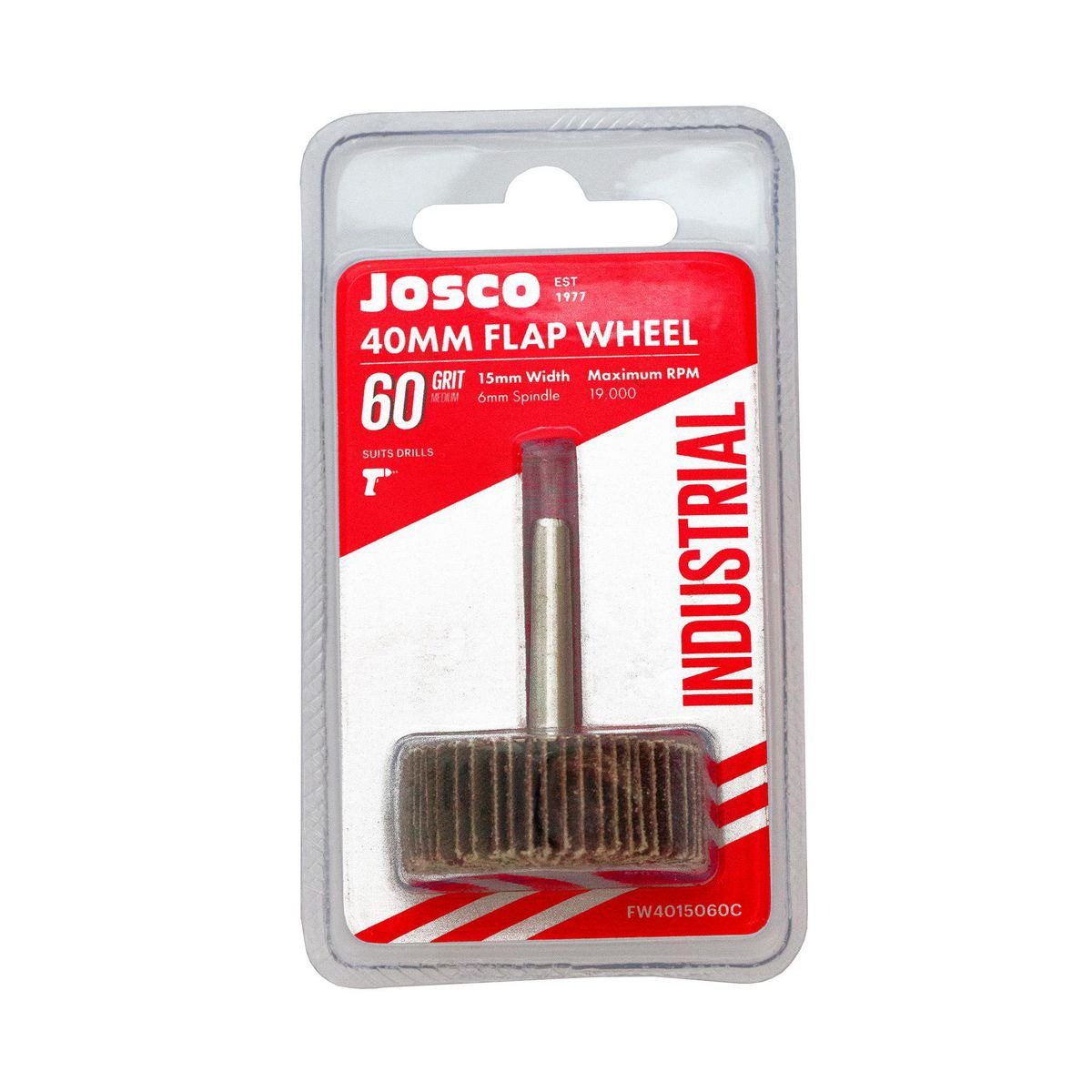 Josco Flap Wheel 40x15 60g 6 Spindle Packaged - FW4015060C Workshop Tool