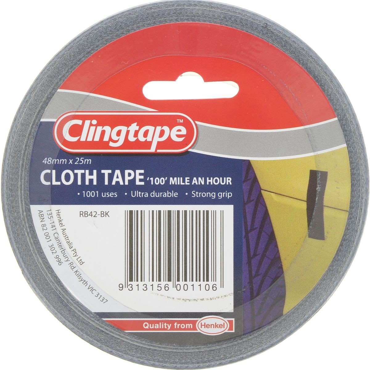 Clingtape Cloth Tape Black 48mm x 25m - 745331 4WD Brake Parts Workshop Tool