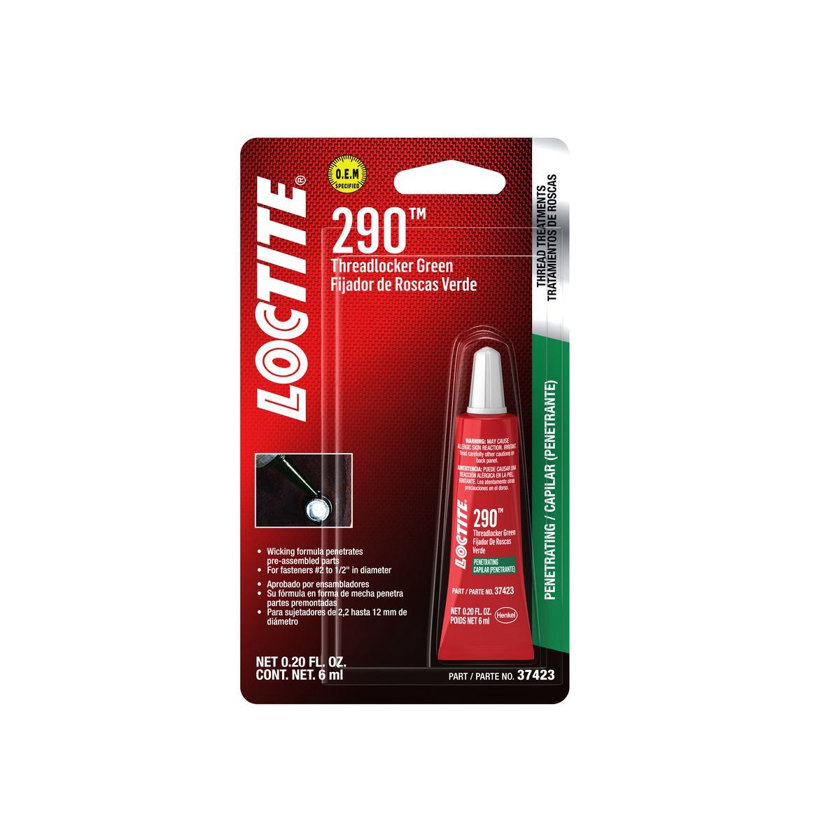 Loctite 290 - Threadlocker - Medium Strength - Green - 6ml - 487234 Auto