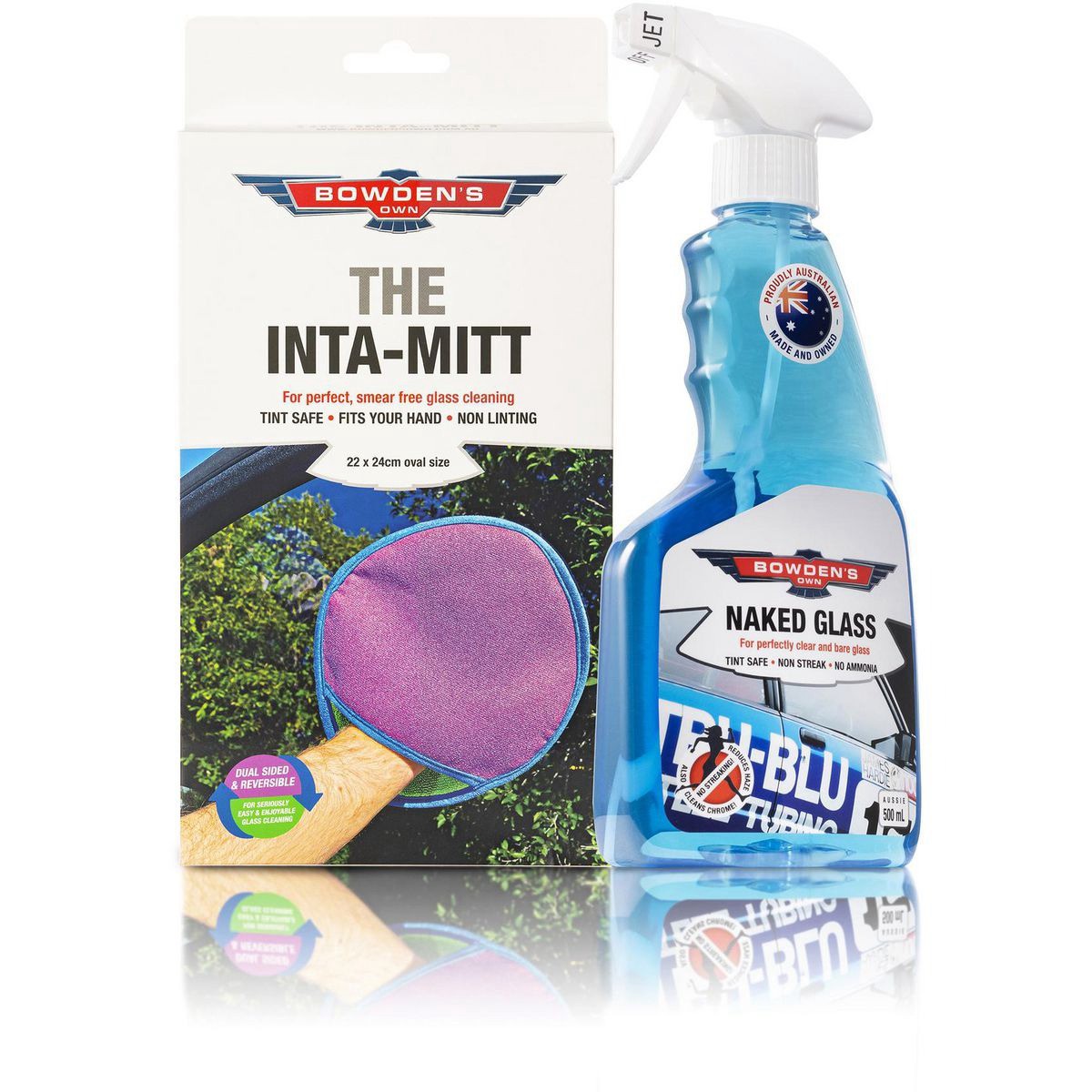 Bowden's Own Naked Inta-Mitt Glass Cleaning Pack - BONIP Workshop Tool