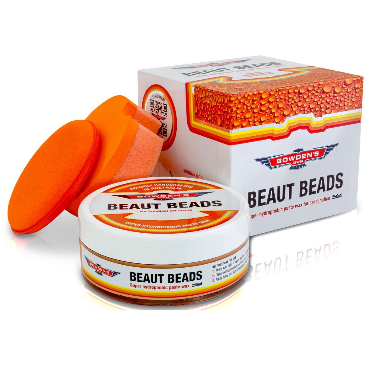 Bowden's Own Beaut Beads Premium Paste Wax 250ml - BOBBW Auto