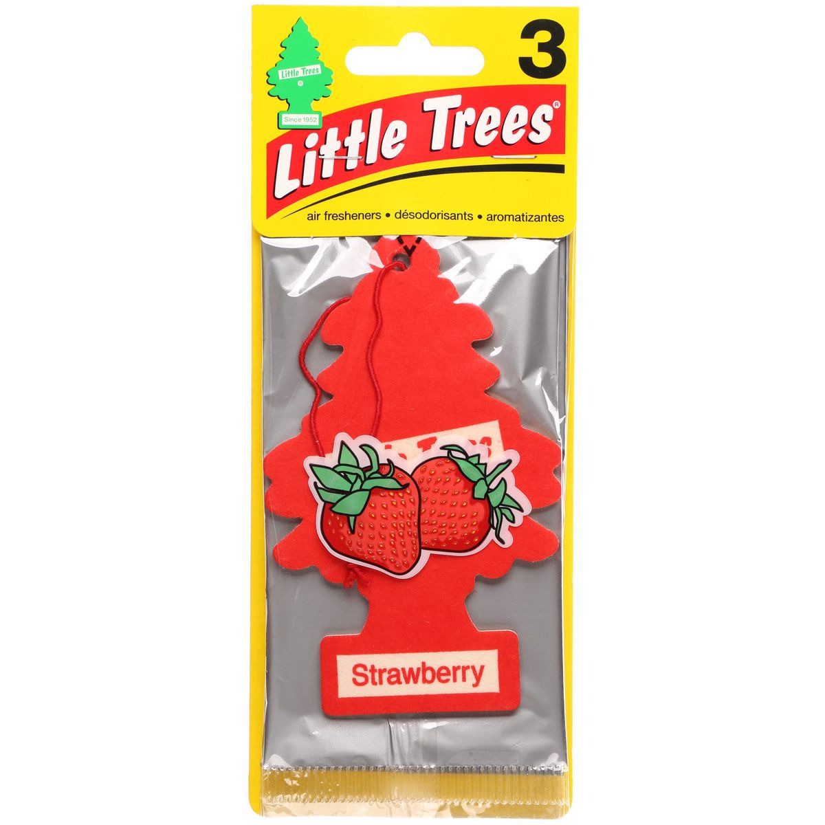 Little Trees Car Air Freshener - Strawberry Scent 3pk - U3S-32012 Auto
