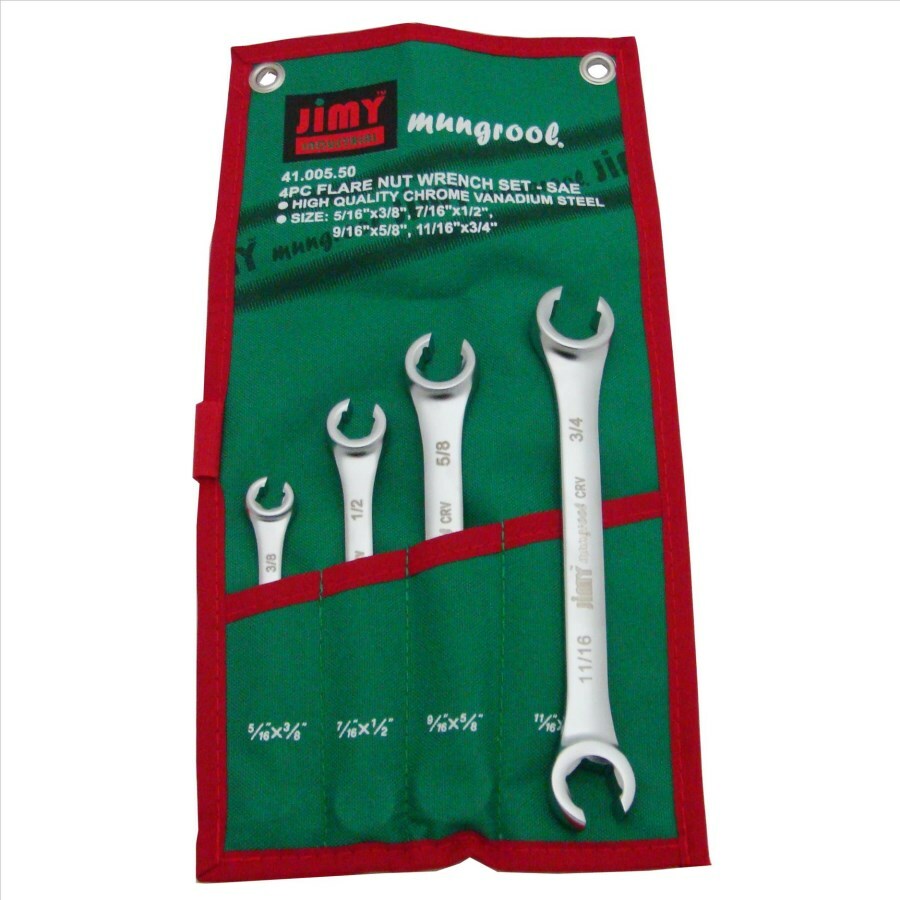jimy Flare Nut Spanner Set 3/8 to 3/4 SAE CrV 4pc 41.005.50 Chrome Vanadium Hand