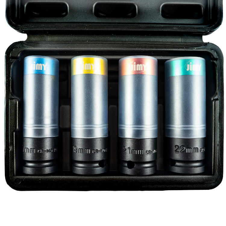 jimy Reinforced 4pc Super Wheel Nut Socket Set CrMo 17 19 21 22mm 41.004.10A 22