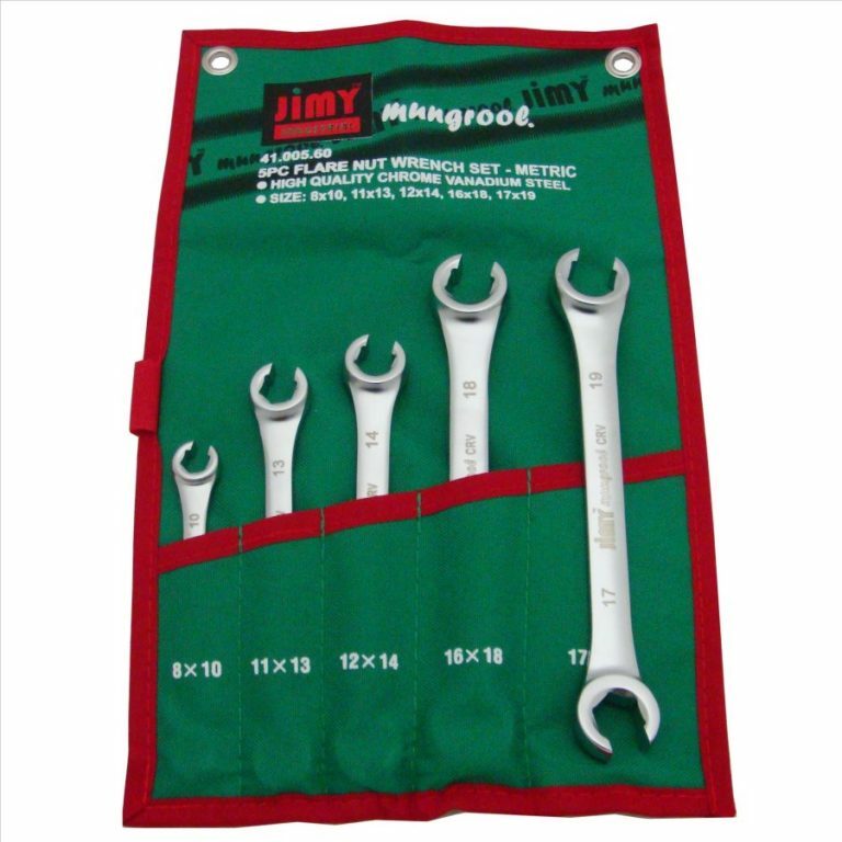 jimy Flare Nut Spanner Set 8mm-19mm Metric CrV 5pc 41.005.60 Chrome Vanadium
