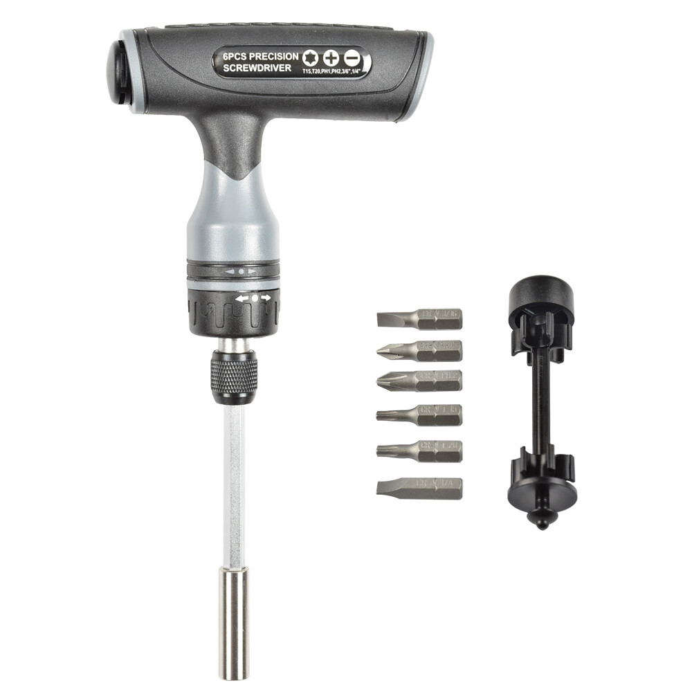 jimy Reversible Ratcheting Screwdriver T-handle Quick-release Telescoping Shank