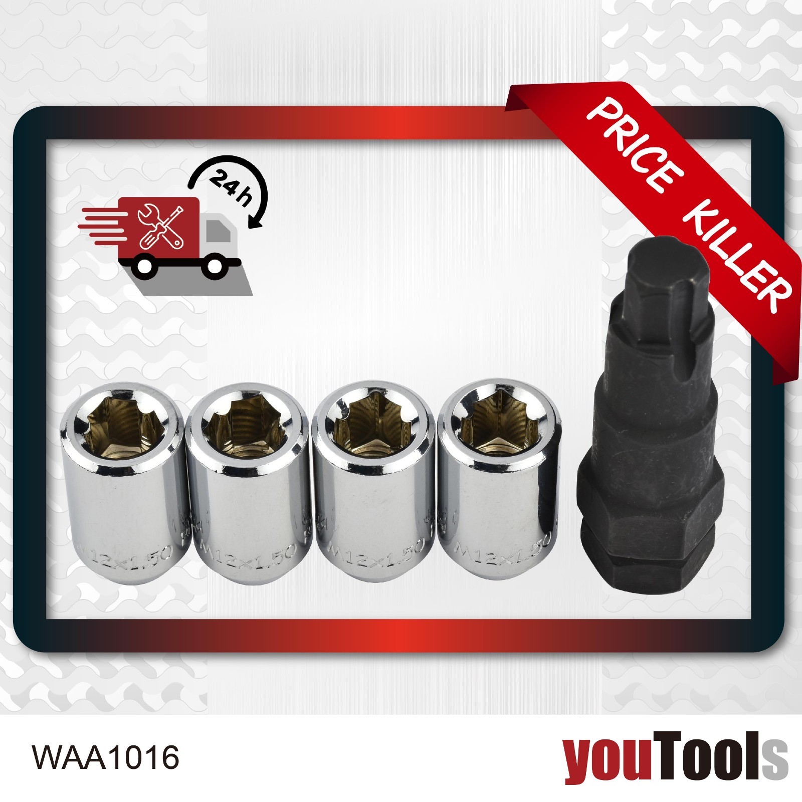 jimy 4 1 Wheel Locking Nuts M12x1.5mm L33mm Slim Taperred Adaptor WAA1016 Rear