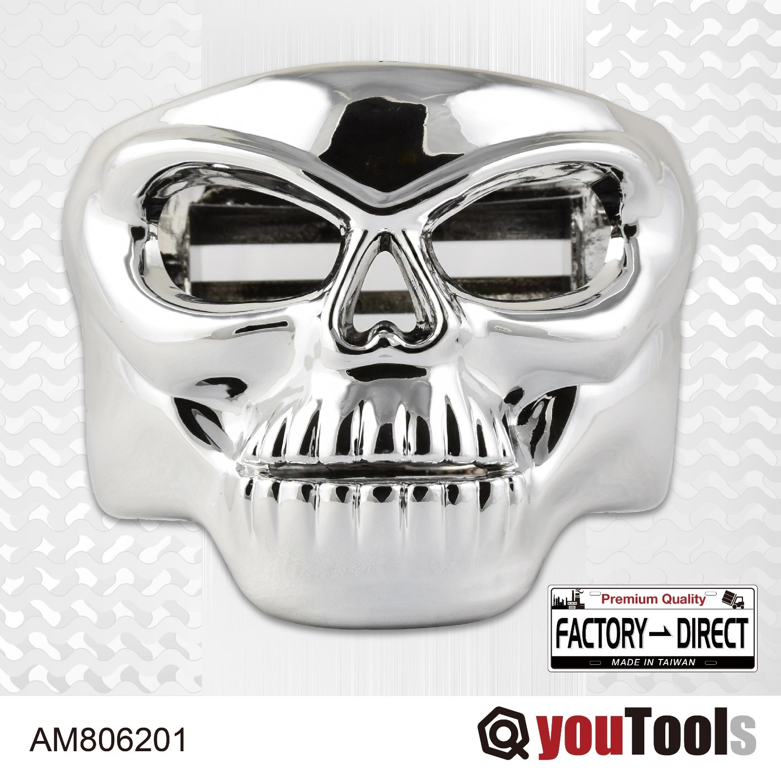 jimy Drink Cup Bottle Holder Silver Skull for Vehicles AM806201 Front Removable