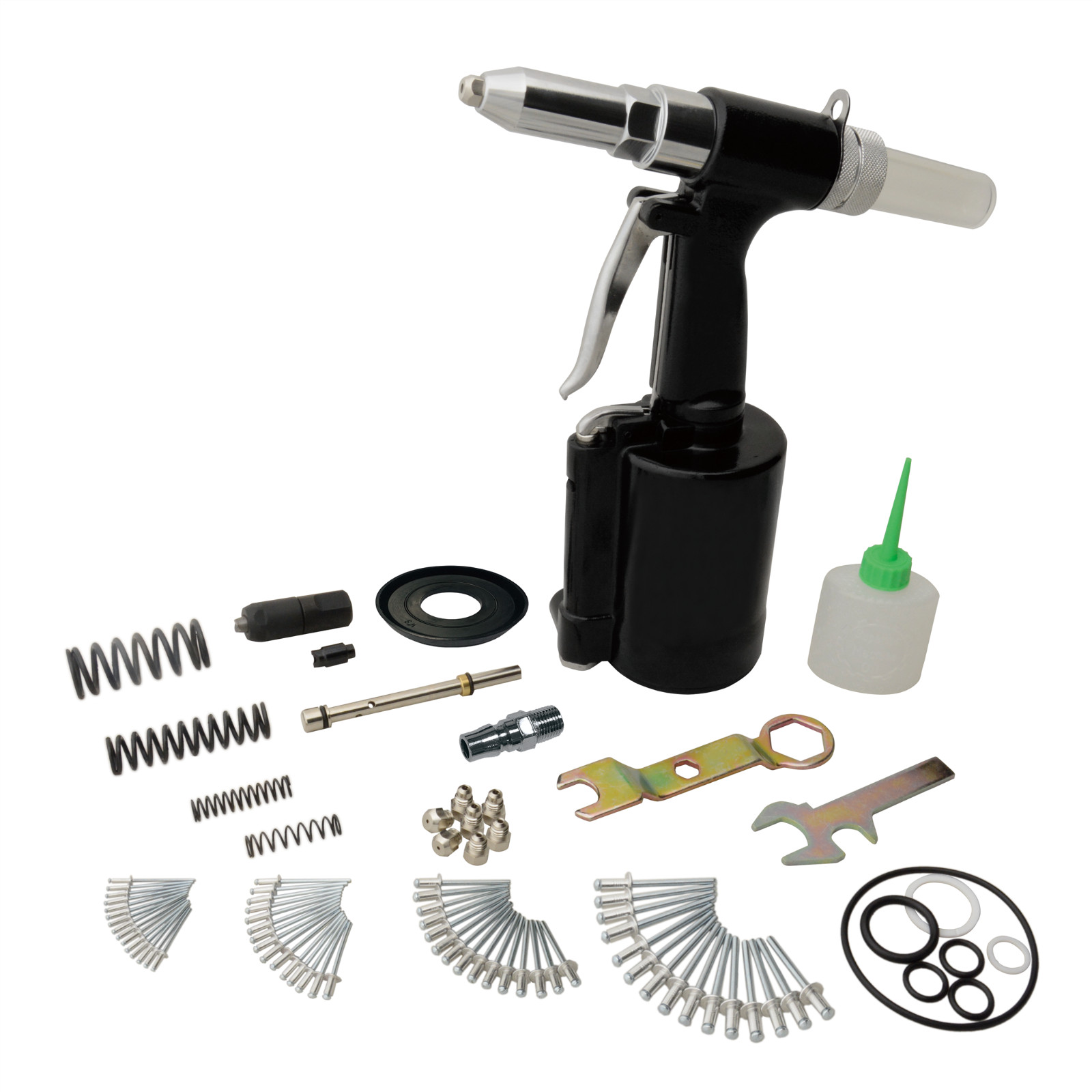 jimy Pneumatic Air Hydraulic Pop Rivet Gun Riveter Riveting Tool w/Case AM806146