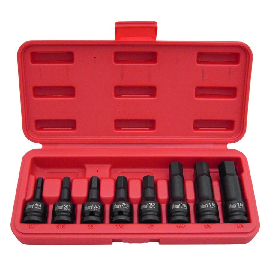 jimy In-Hex SAE Impact Socket Set 9pc 41.009.93 1/4 to 3/4