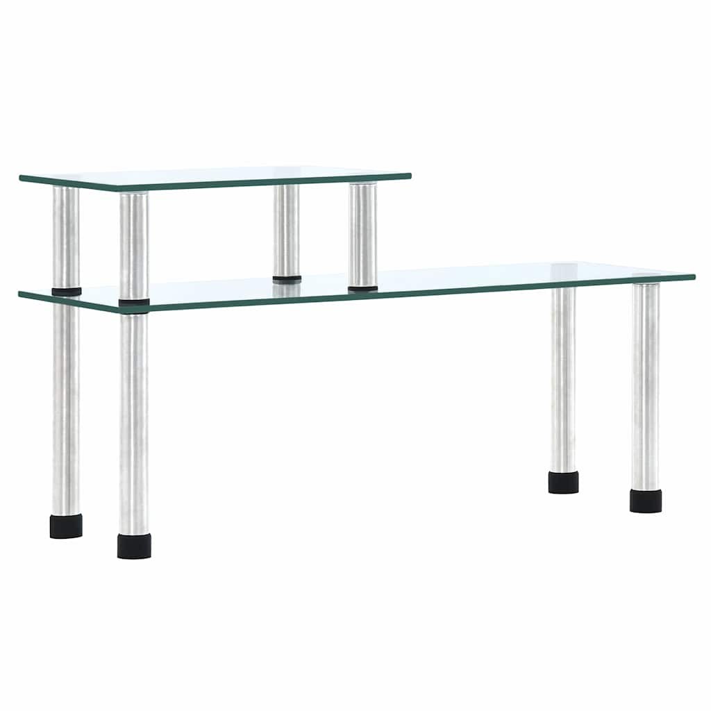 vidaXL Countertop Kitchen Shelf Storage Rack Transparent Tempered Glass 26 cm