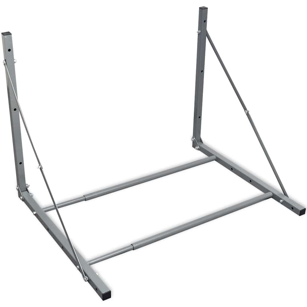 vidaXL Tyre Rack Foldable Tier Holder Wall-mounted Wheel Stand Silver Steel