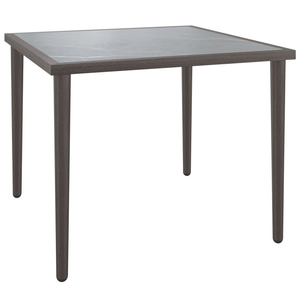 vidaXL Outdoor Coffee Table Grey Steel Square Patio Garden Furniture 48 cm