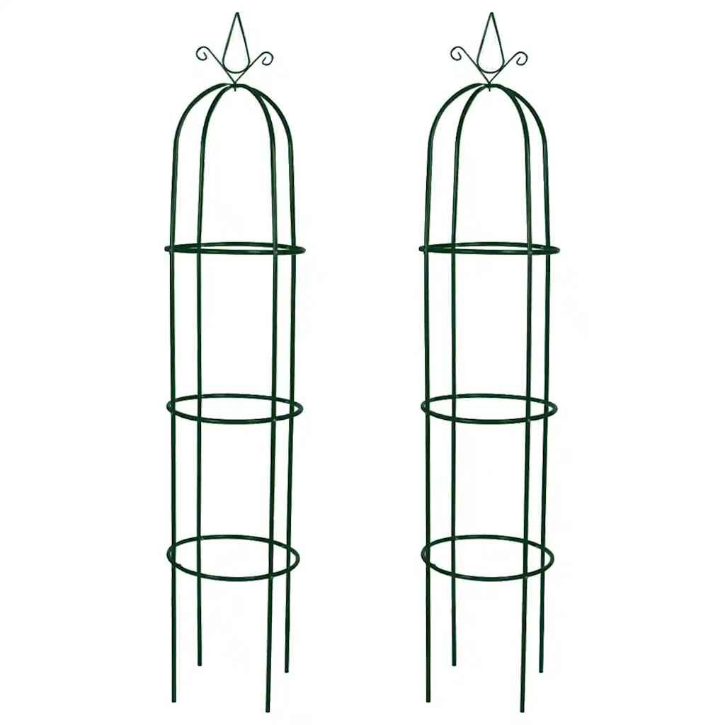 vidaXL 2x Garden Arch Tower Rose Trellis Archway Iron Green 190cm 40779