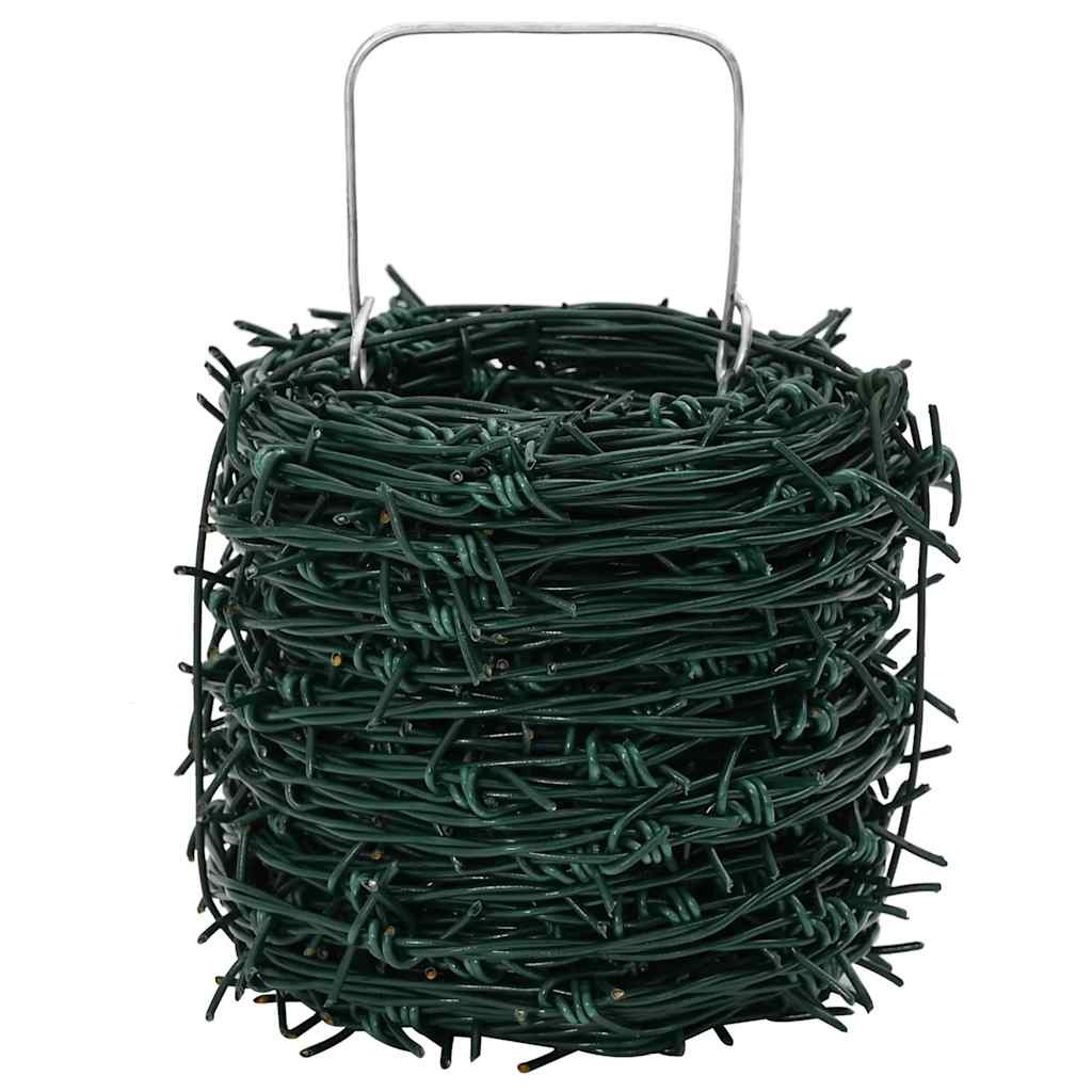 vidaXL Barbed Wire Entanglement Wire Green 100m Garden Fencing Coil 141077