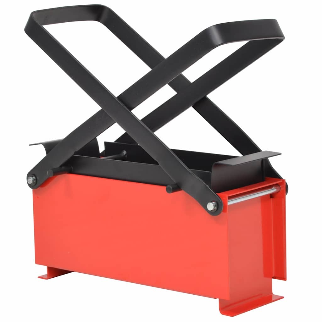 vidaXL Paper Log Briquette Maker Steel 34x14x14cm Black and Red Manual Press