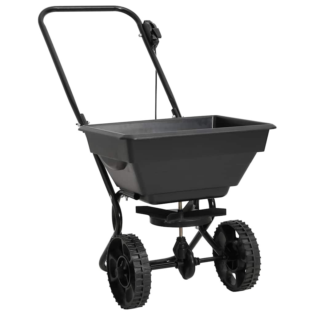 vidaXL Walk Behind Salt Spreader 15L PVC Steel Black Corrosion Resistant