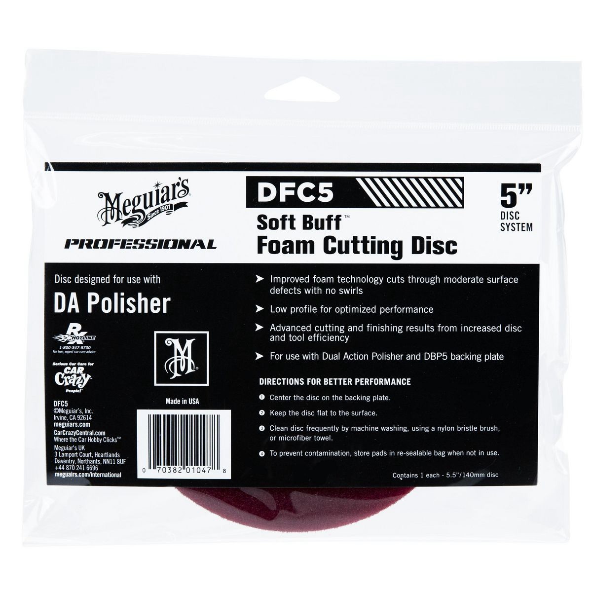 Meguiar's Soft Buff PR DA Foam Cutting Disc 5.5 inch - DFC5 4WD Brake Parts
