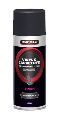 Motospray Vinyl Dye Satin Black 400ml MSVDBS400 Automotive Paint Supplies