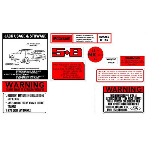 Rare Spares - Decal Kit XD ZJ 5.8 V8 - BD2077 4WD Brake Parts Workshop Tool