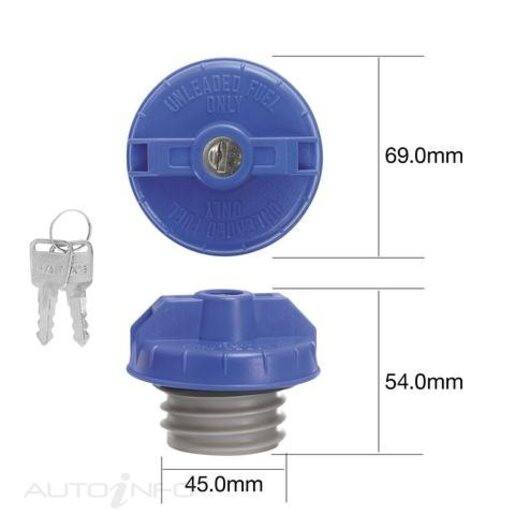 Tridon Locking Fuel Cap TFL229 Screw-On Steel Blue 200mm Car Truck