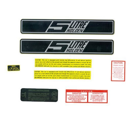 RSP Engine Bay Decal Kit Holden HK 5 Litre V8 - ED1046 Auto Part