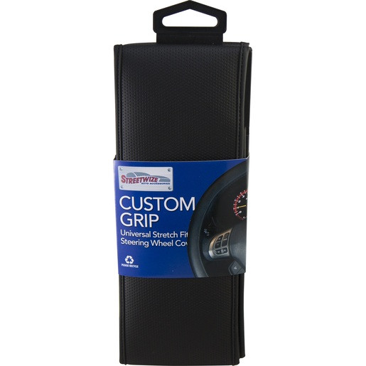 Streetwize Flexi Grip Steering Wheel Cover Black-SWCCUSTGBLA Car Truck
