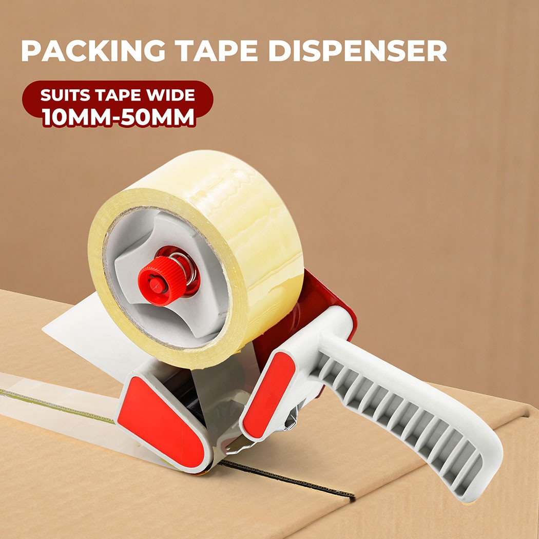 Packaging Tape Carton Sealer Dispenser Gun Grip 50mm Low Noise Safety Red White