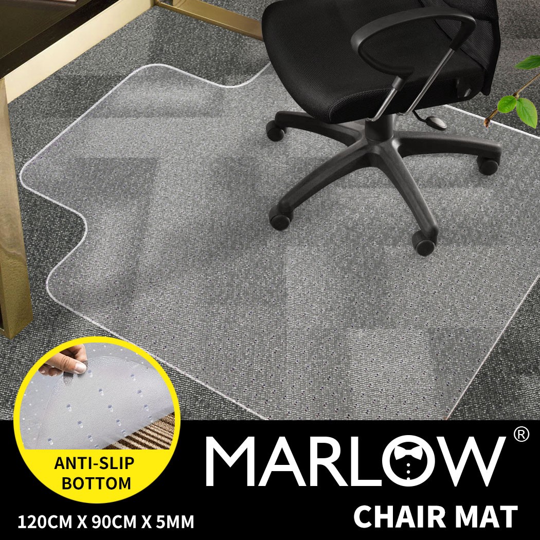 Marlow Clear PVC Chair Mat Carpet Floor Protector Home Office Computer 120x90