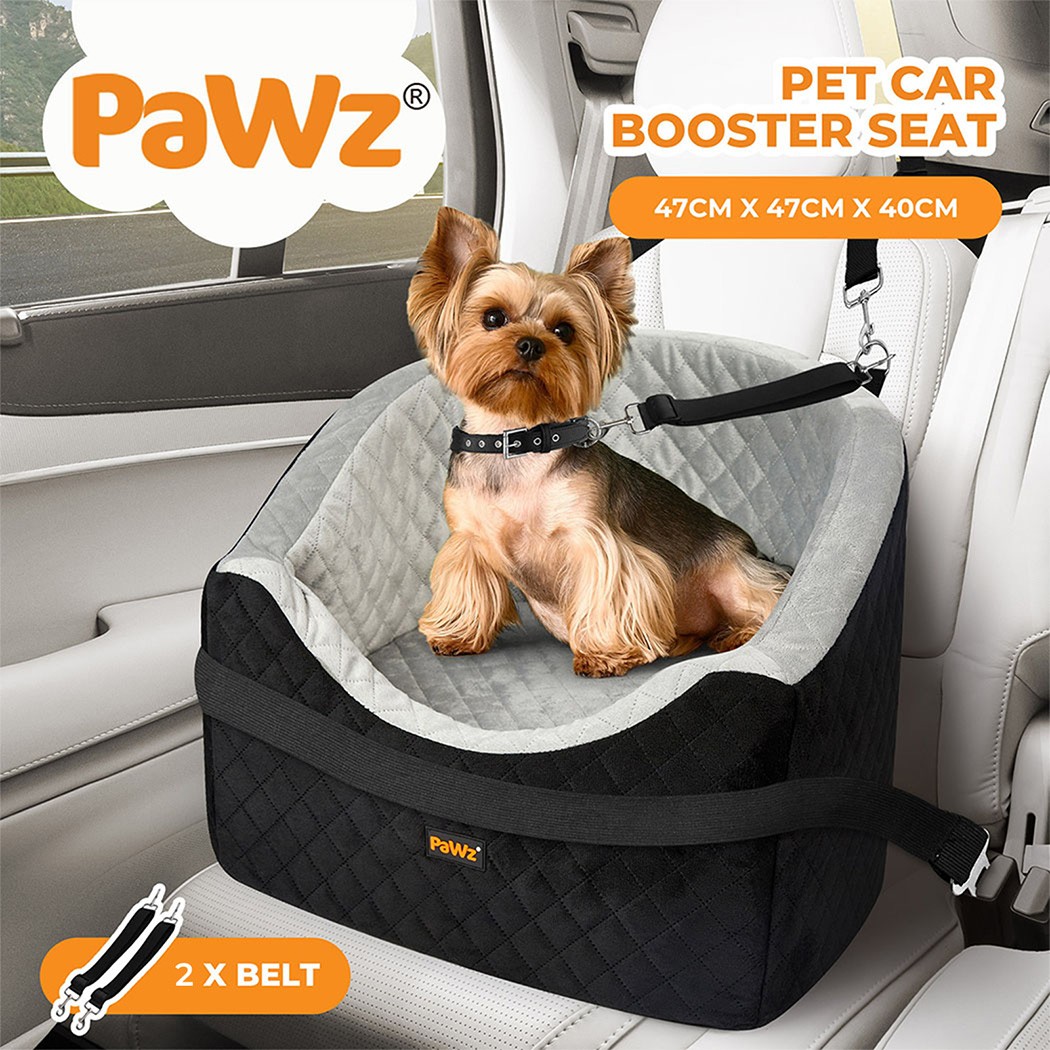 Pawz Dog Car Booster Seat Belt Pet Safe Protector Portable Travel Bed up to 15kg
