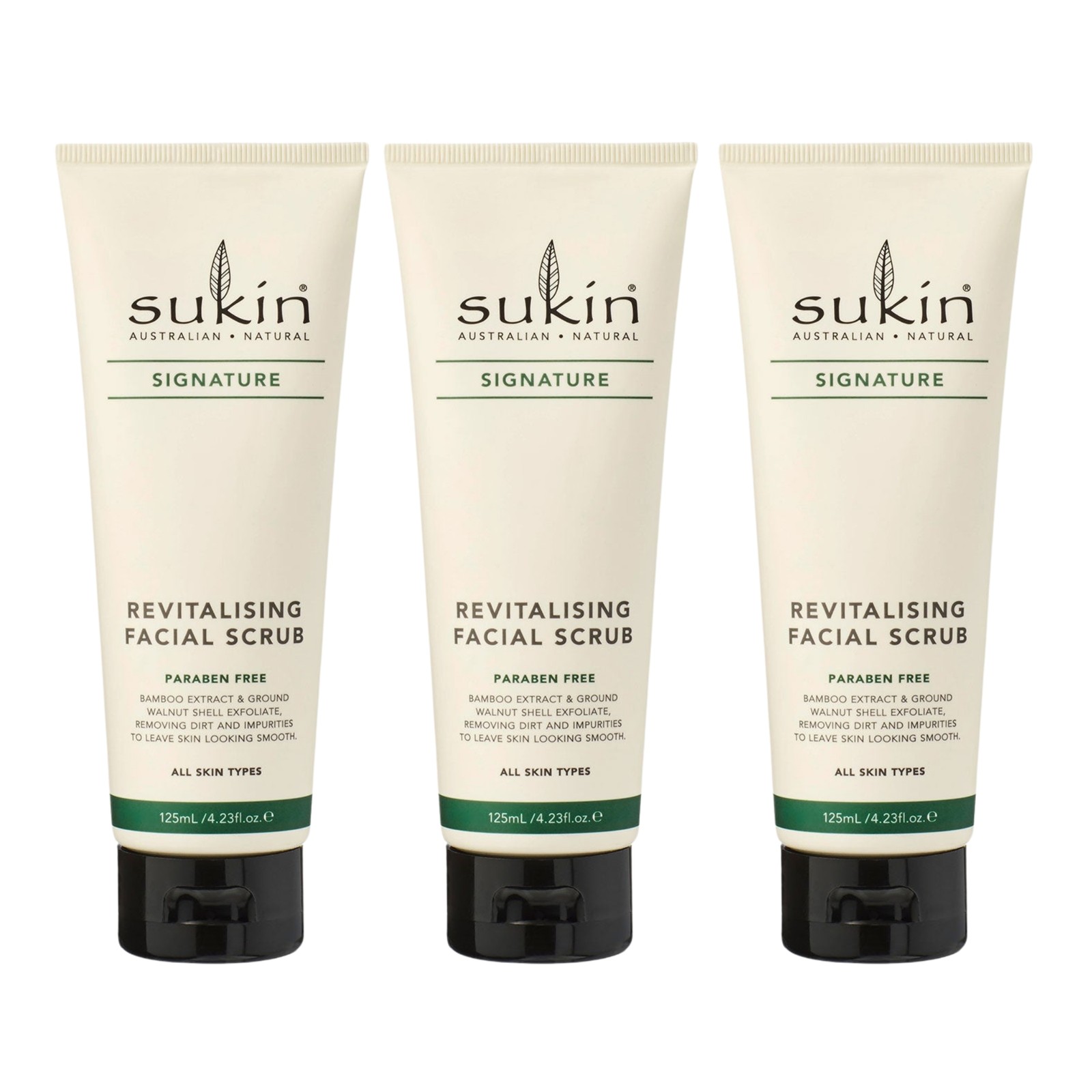 Sukin Revitalising Facial Scrub 125mL x3 Exfoliators & Scrubs Skin Care