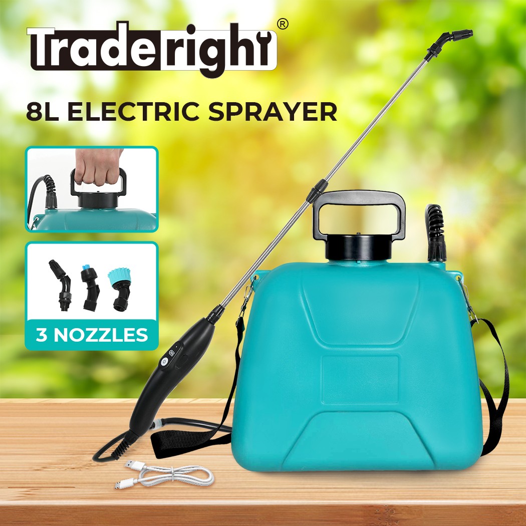 Traderight 8L Electric Garden Sprayer Rechargeable Battery Backpack Pump USB