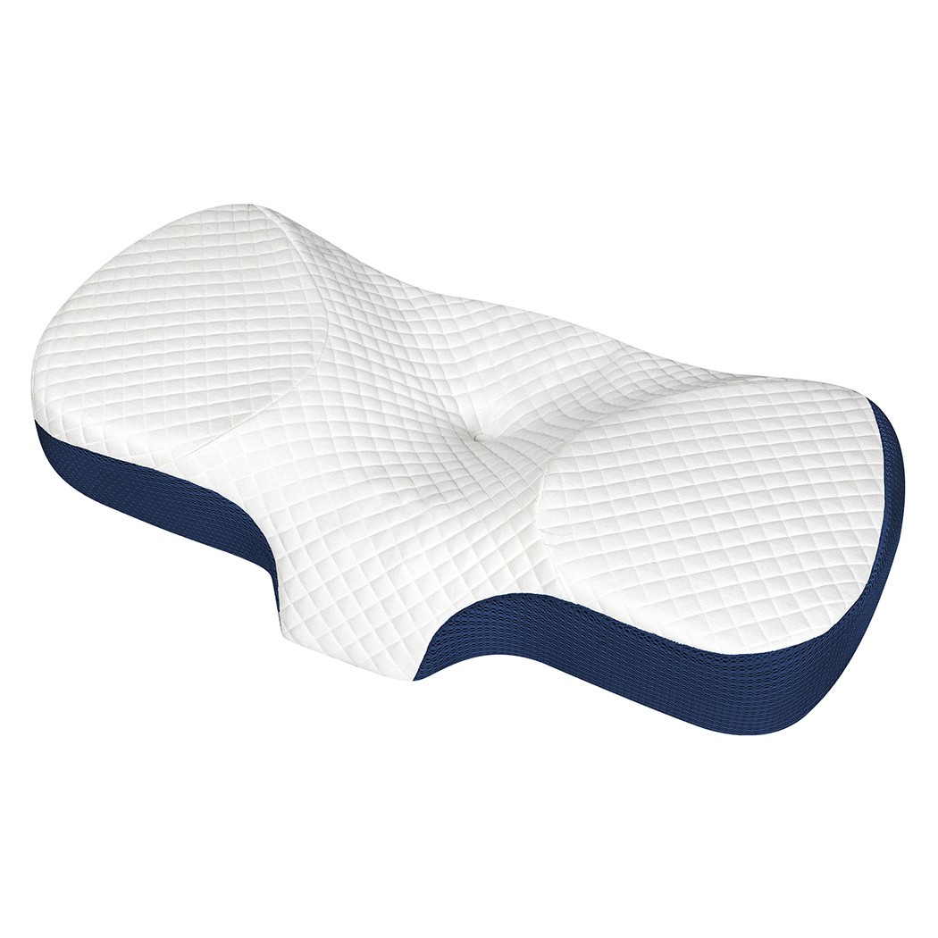Dreamz Memory Foam Cervical Pillow Neck Shoulder Support Blue 67cm x 35cm