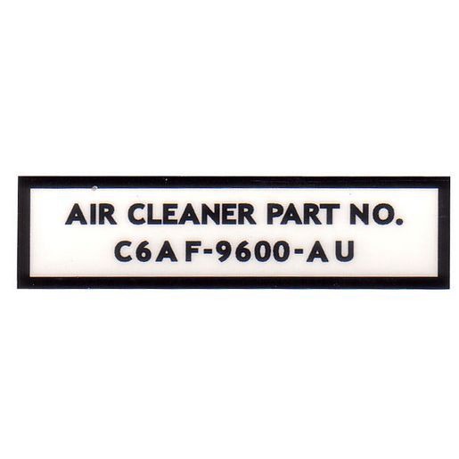 RSP Air Cleaner Part No Decal Ford XR GT - AD2000C Auto