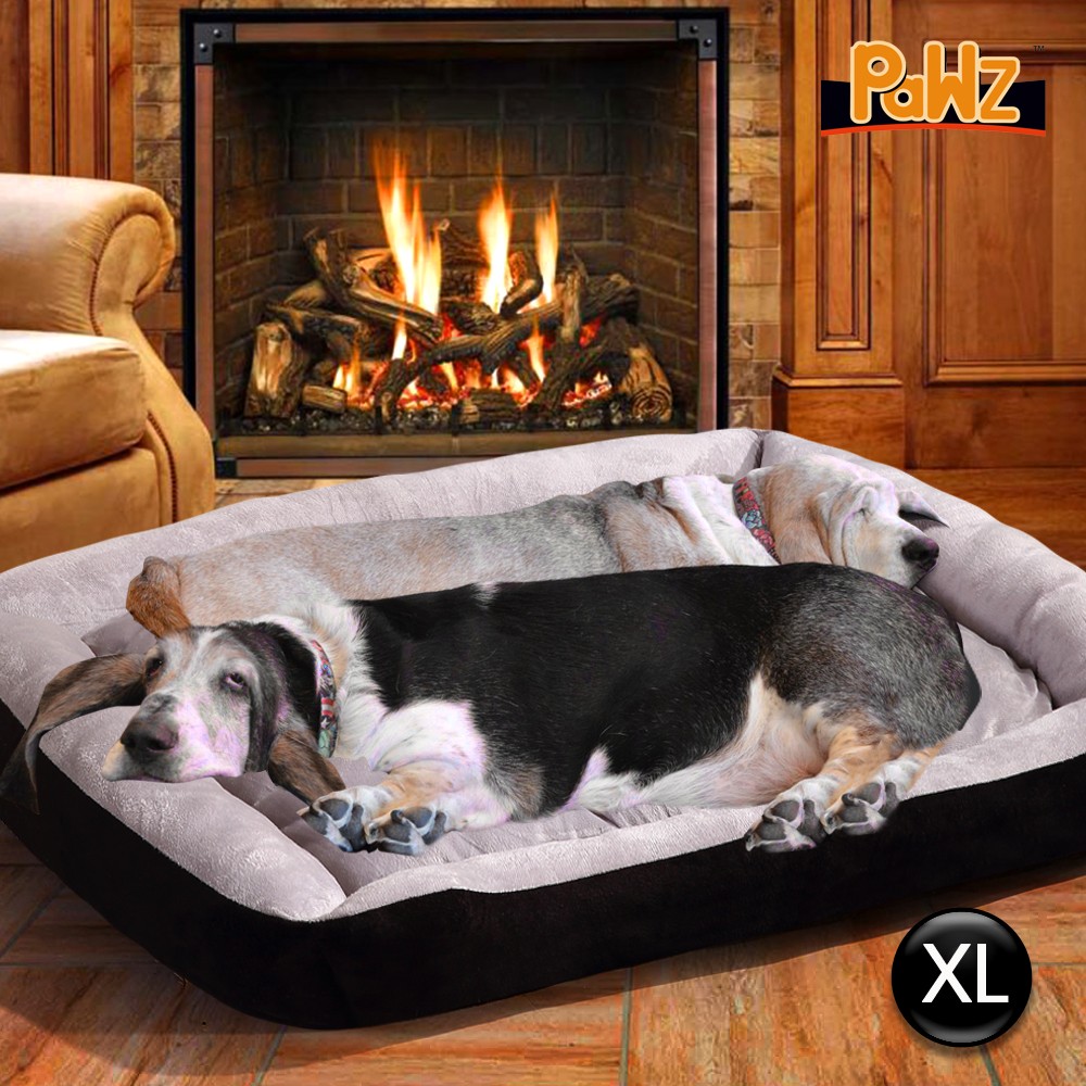 Pawz XL Pet Bed Dog Mattress Mat Cushion Portable Cotton Black Dogs Cats