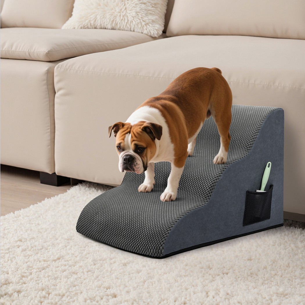 Pawz 3 Steps Pet Stairs Sofa Bed Dog Ramp High Density Foam Non-Slip Portable