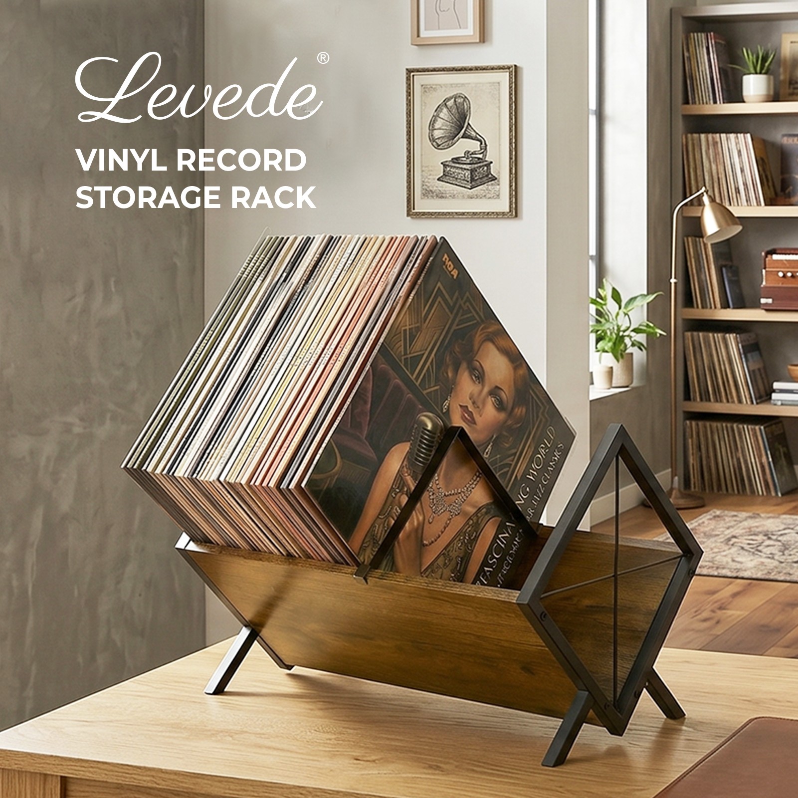 Levede Adjustable Vinyl Record Storage Rack Display Shelf LP Album Holder MDF