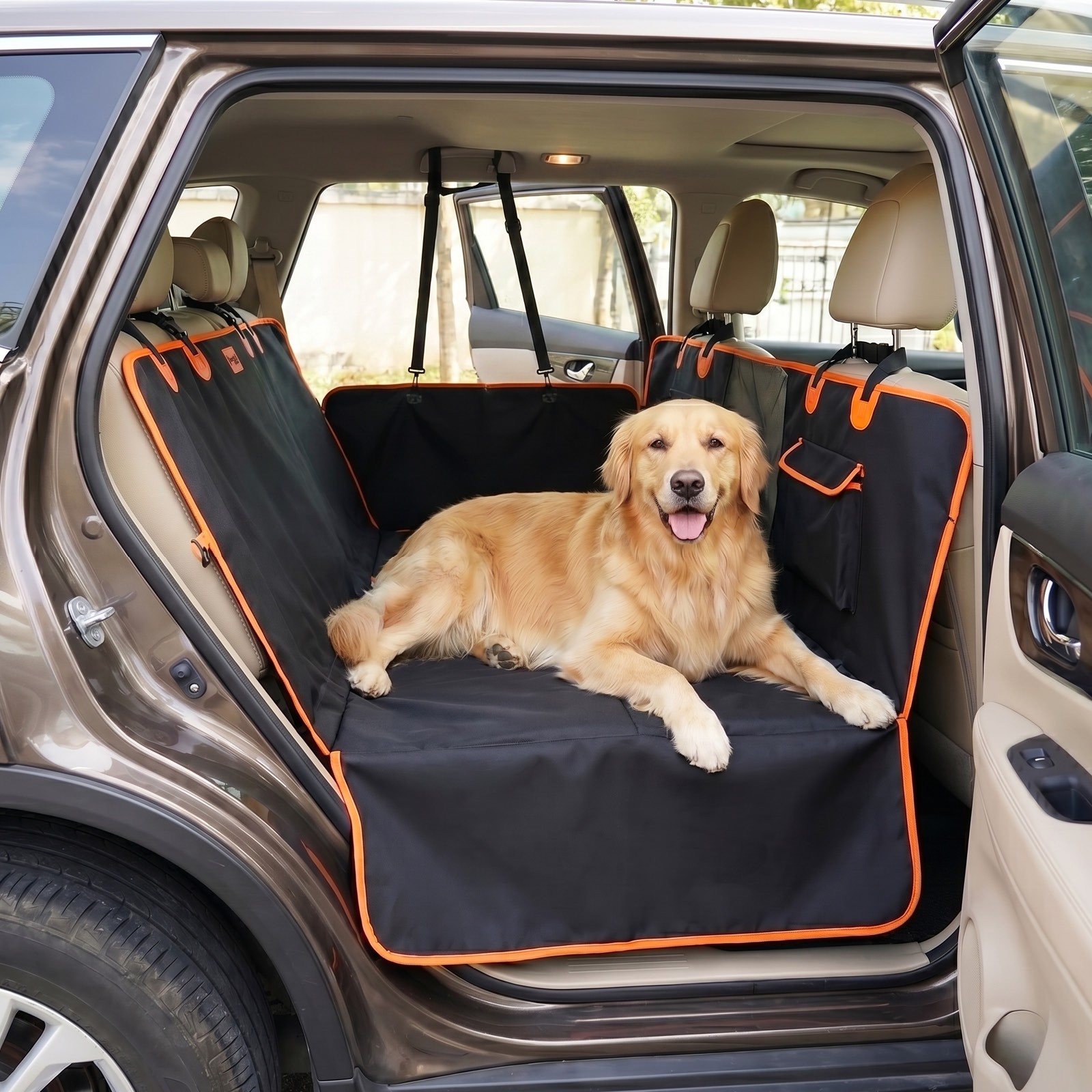 Pawz Dog Car Seat Cover Convertible Back Seat Hammock Waterproof PU Leather