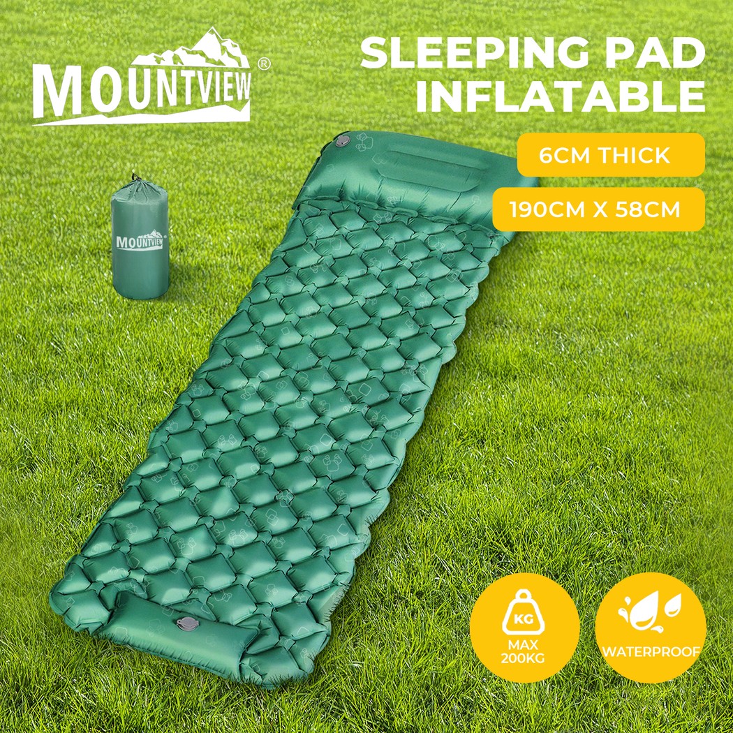 Mountview Self-Inflating Sleeping Pad Inflatable Mattress Camping Green 6cm